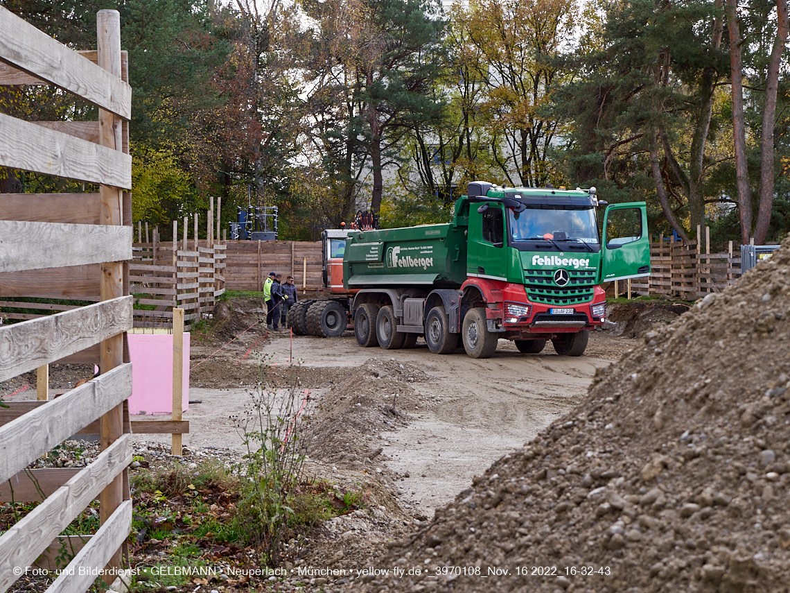 16.11.2022 - Baustelle an der Quiddestraße Haus für Kinder in Neuperlach